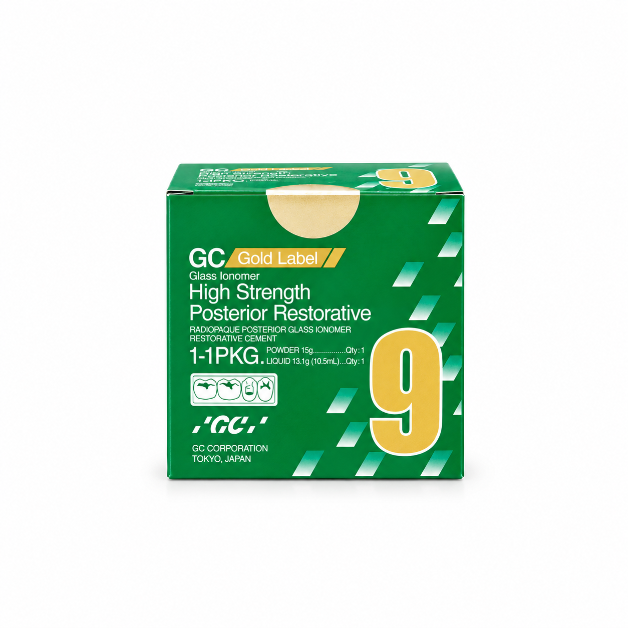 GC Gold Label 9 Posterior Restorative Glass Ionomer Cement - Big Pack ( 15g Powder + 13.1g Liquid)