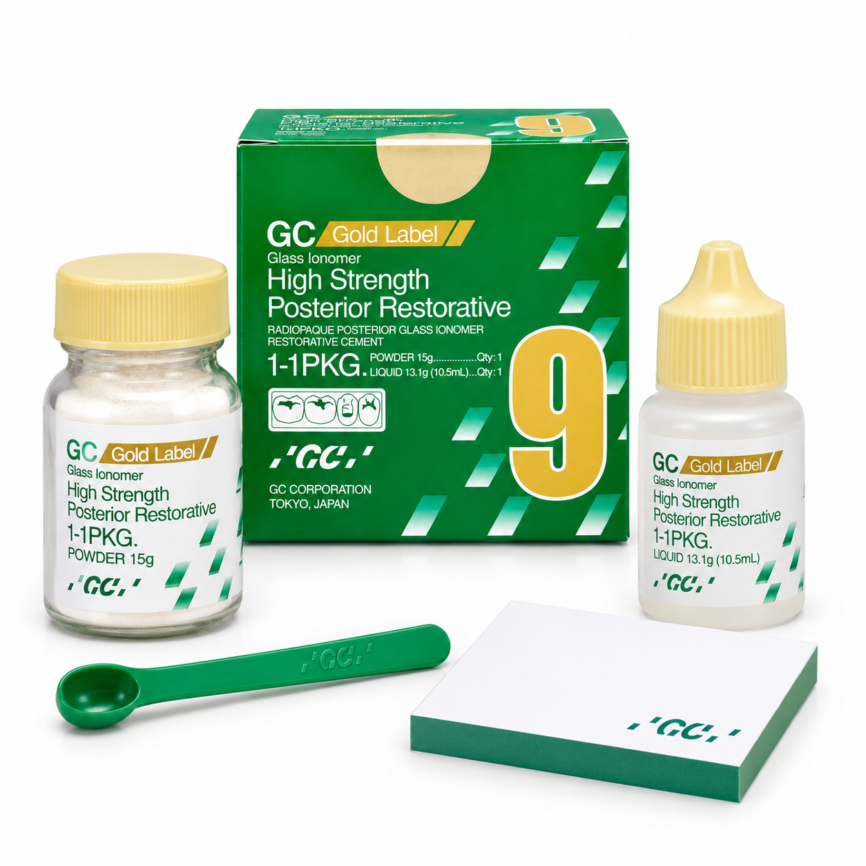 GC Gold Label 9 Posterior Restorative Glass Ionomer Cement - Big Pack ( 15g Powder + 13.1g Liquid) - Image 2