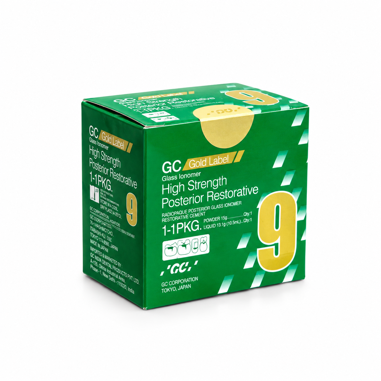 GC Gold Label 9 Posterior Restorative Glass Ionomer Cement - Big Pack ( 15g Powder + 13.1g Liquid) - Image 3