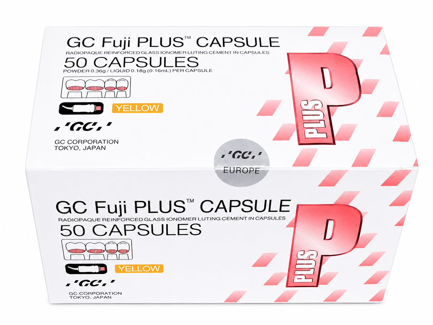 GC Fuji PLUS Capsules (Yellow)– Resin Reinforced Glass Ionomer Luting Cement, 50 Capsules - Image 2