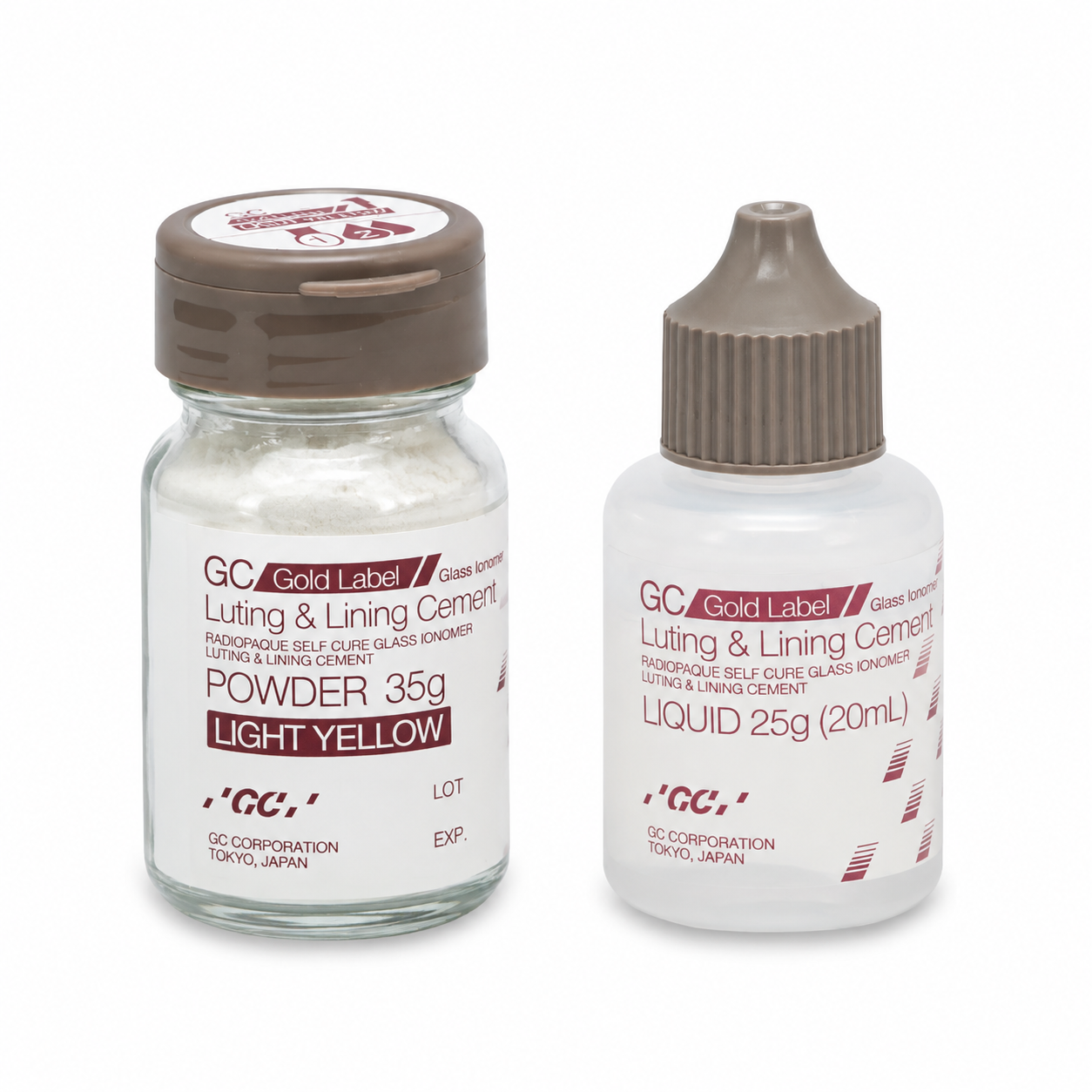GC Gold Label 1 Luting & Lining GIC -Big Pack – 35g Powder + 25ml Liquid - Image 4